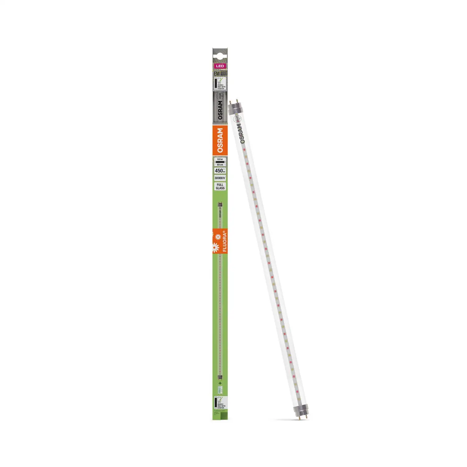 LED TUBE T8 18 EM FLUORA 600 mm 6.6W
