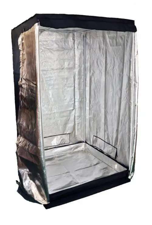 Premium 1.5m x 1.5m x 2m 600D Silver Mylar Grow Tent Box Hydroponics Dark Room